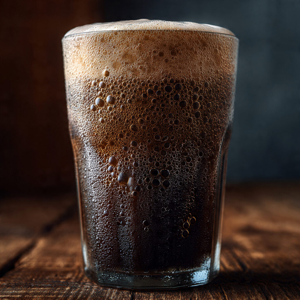 ultra detailed close up shot of a tall glass